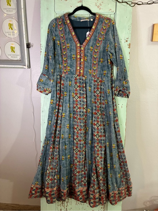 Soft Surroundings Dresses & Skirts - Women’s soft surroundings Bohemian Blue Printed V-Neck Maxi Dress bell sleeves
